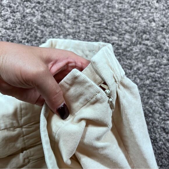 J Jill Pants Womens Cream Corduroy Stretch Waist Straight Leg Mid Rise Size 18 - Picture 5 of 8